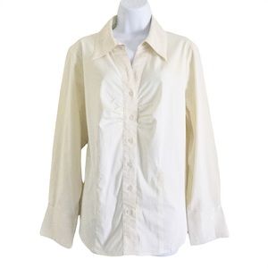 Lane Bryant Cotton Blend Sequin Dress Shirt